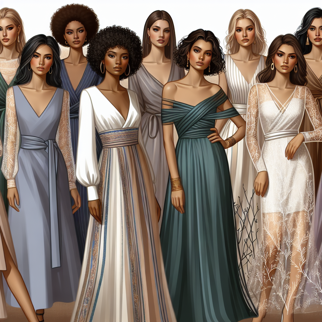 Realistic stock image of women in elegant dresses